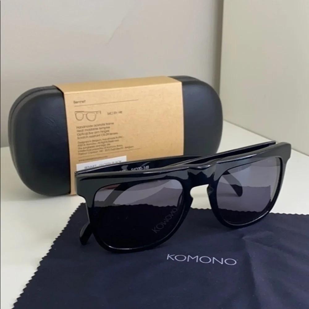 Komono Sunglasses Bennet Glossy Black New